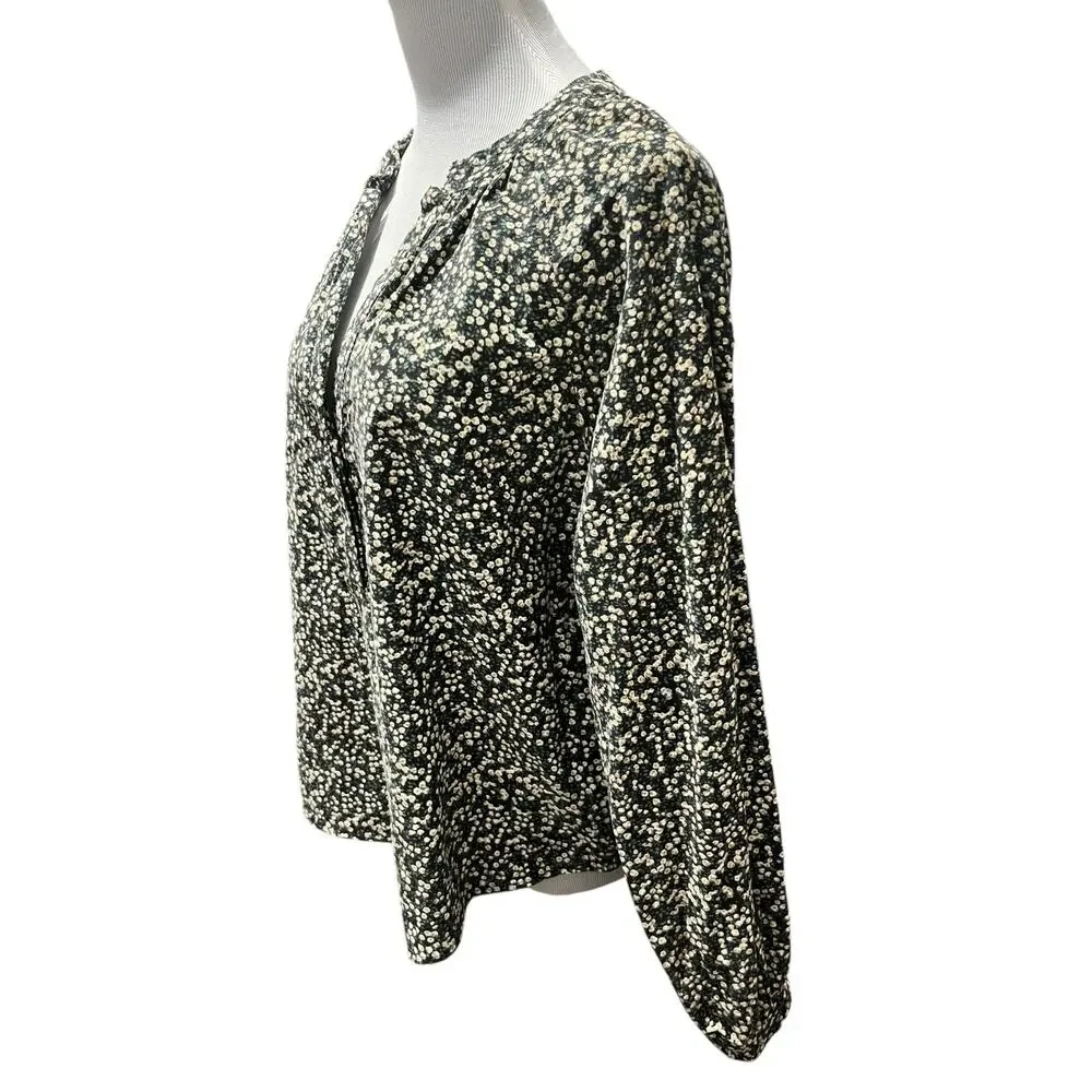 NWT Universal Thread Blue Green Floral Corduroy Long Sleeve Blouse Top SIZE XL - Picture 2 of 7